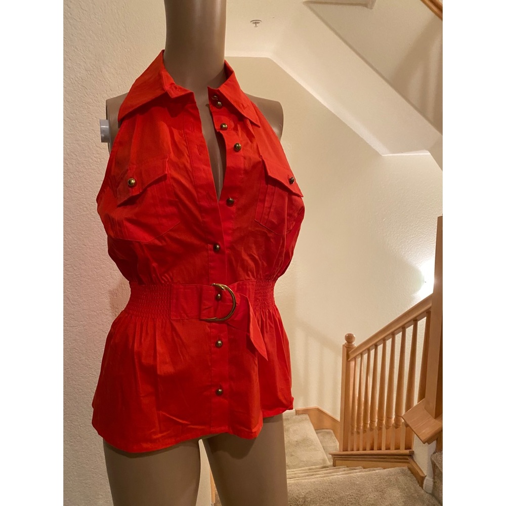 Rampage Orange Blouse Size M